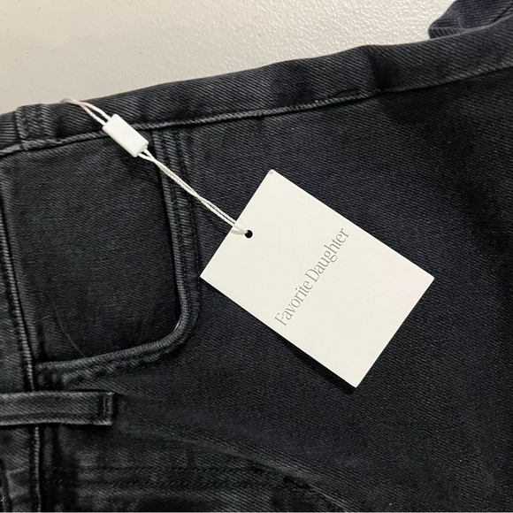 Favorite Daughter The Evelyn High Rise Straight Jeans Black Size 24 Stirrup - Picture 9 of 9